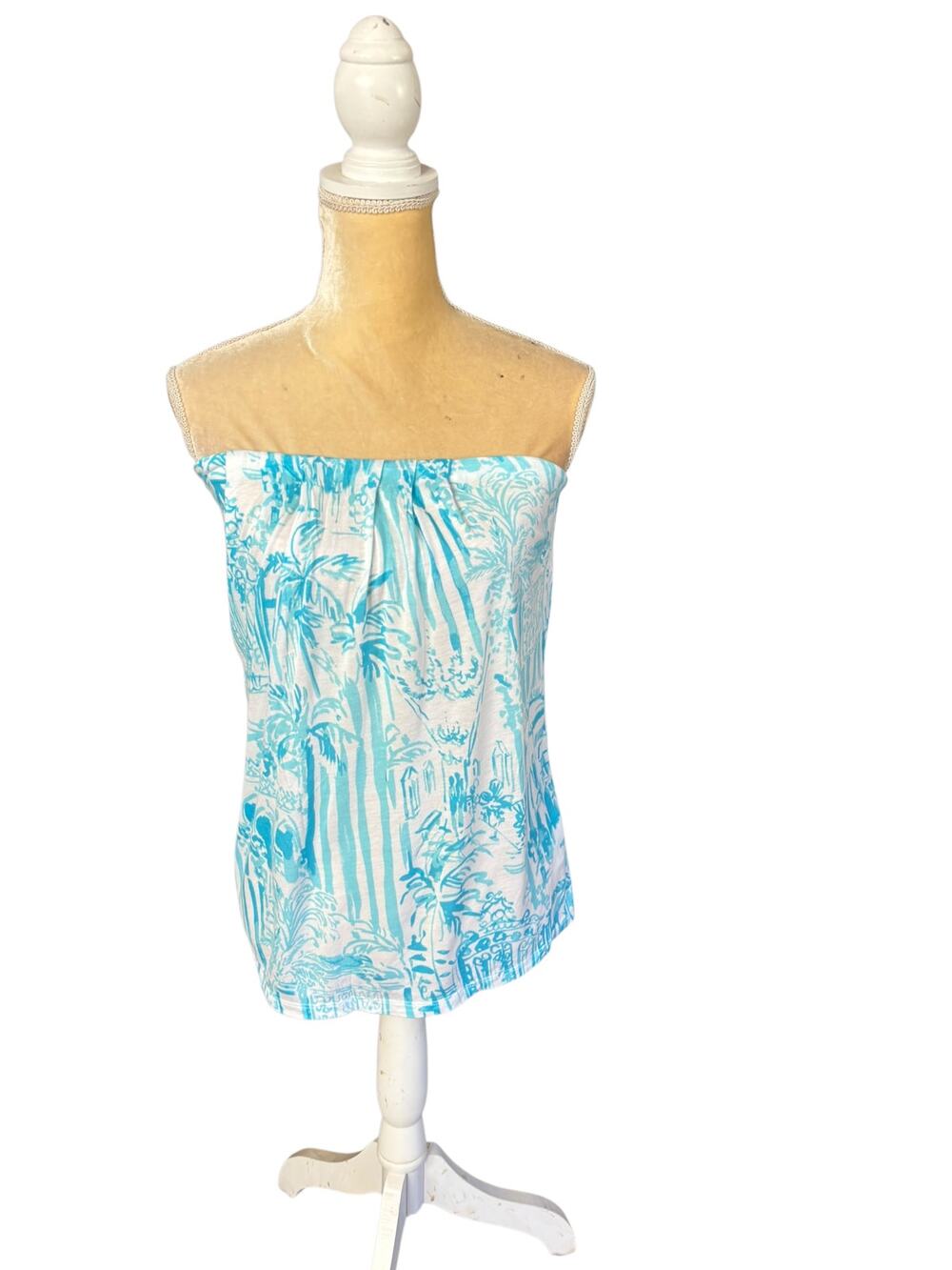 Lilly Pulitzer Tyra Tube Top in Resort White La Via Loca Size Medium New Flaw